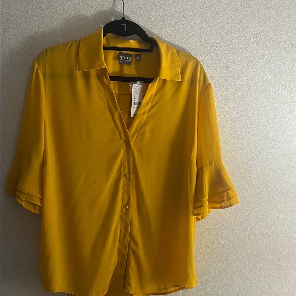 Soho Apparel Golden Button Down Shirt